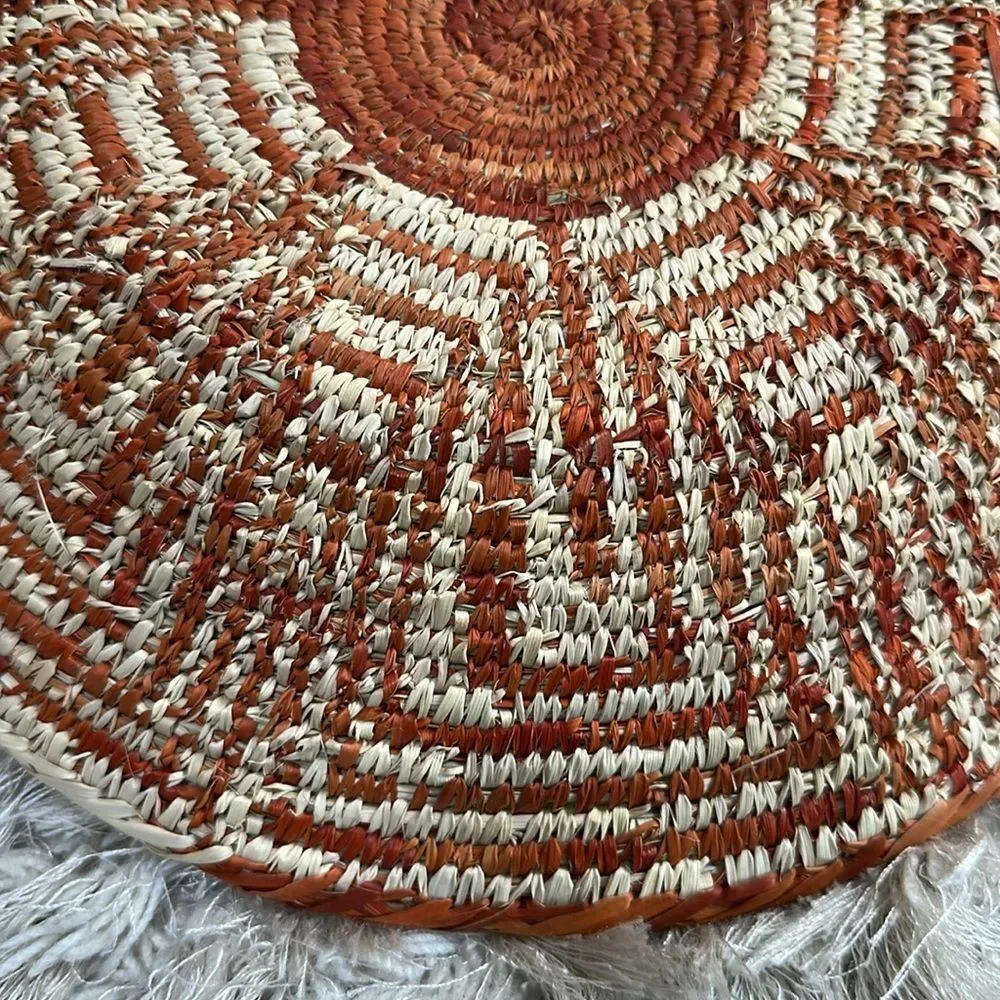Boho Natural Woven Patterned Basket For Home Decor